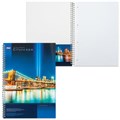 Тетрадь А4, 100 л., HATBER, спираль, клетка, глянцевый лак, карман, "CITYSCAPE" ("Город"), 036842, 100Ткм4B1сп_125 402423
