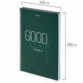 Тетрадь А4, 120 л., BRAUBERG, гребень, клетка, обложка твердая, "Good Luck", 404074 404074