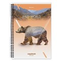 Тетрадь А4, 80 л., BRAUBERG, гребень, клетка, глянцевый лак, WILD, 404052 404052