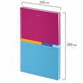Тетрадь А4, 80 л., BRAUBERG, гребень, клетка, обложка твердая, "Color", 404055 404055