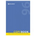 Тетрадь А4, 96 л., BRAUBERG скоба, клетка, обложка картон, ОДИН ЦВЕТ, 401880 401880