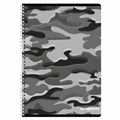 Тетрадь А4, 96 л., BRAUBERG, гребень, клетка, обложка картон, "Military", 404057 404057