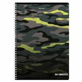 Тетрадь А4, 96 л., BRAUBERG, гребень, клетка, обложка картон, "Military", 404057 404057