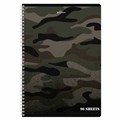 Тетрадь А4, 96 л., BRAUBERG, гребень, клетка, обложка картон, "Military", 404057 404057