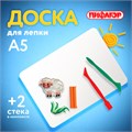 Доска для лепки А5, 205х150 мм, ПИФАГОР, белая, 2 стека, 227395 227395