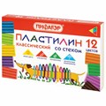 Пластилин классический ПИФАГОР "Веселая такса", 12 цветов, 180 г, СО СТЕКОМ, 106675 106675