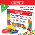 Пластилин классический ПИФАГОР "Веселая такса", 12 цветов, 180 г, СО СТЕКОМ, 106675 106675