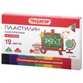 Пластилин классический ПИФАГОР ШКОЛЬНЫЙ, 12 цветов, 180 г, со стеком, 105434 105434