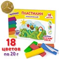 Пластилин классический ЮНЛАНДИЯ "ВЕСЁЛЫЙ ШМЕЛЬ", 18 цветов, 360 грамм, стек, ВЫСШЕЕ КАЧЕСТВО, 106432 106432