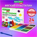 Пластилин мягкий восковой BRAUBERG KIDS, 24 цвета, 360 г, со стеком, 106498 106498
