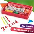 Касса цифр и счетных материалов 132 элемента, пенал, ПИФАГОР, 106146 106146