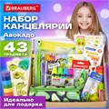 Набор канцелярии подарочный BRAUBERG "AVOCADO", 18 наименований, 43 предмета, 880951 880951