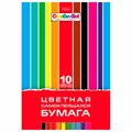 Цветная бумага А4 мелованная САМОКЛЕЯЩАЯСЯ, 10 листов, 10 цветов, папка, HATBER "Creative Set", 194х280 мм, 008837, 10Бц4с_05934 126920