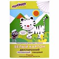 Картон белый А4 МЕЛОВАННЫЙ (белый оборот), 7 листов, в папке, ЮНЛАНДИЯ, 200х290 мм, "ТИГРАША", 111310 111310