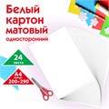 Картон белый А4 немелованный (матовый), 24 листа, ПИФАГОР, 200х290 мм, "Совушка", 113565 113565