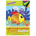 Картон цветной А4 МЕЛОВАННЫЙ (глянцевый) ВОЛШЕБНЫЙ, 7 листов, 7 цветов, в папке, ЮНЛАНДИЯ, 200х290 мм, "Рыбка", 111315 111315