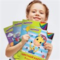 Картон цветной А4 немелованный (матовый), 8 листов 8 цветов, в папке, ЮНЛАНДИЯ, 200х290 мм, "ЮНЛАНДИК НА МОРЕ", 129567 129567