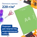 Картон цветной А4 ТОНИРОВАННЫЙ В МАССЕ, 50 листов, ЗЕЛЕНЫЙ, 220 г/м2, BRAUBERG, 210х297 мм, 128984 128984