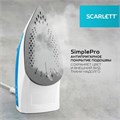Утюг SCARLETT SC-SI30P17, 2200 Вт, антипригарное покрытие, антинакипь, самоочистка, белый/синий 457202