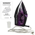Утюг SONNEN SI-270, 2600 Вт, керамическое покрытие, антикапля, антинакипь, черный/фиолетовый, 455280 455280