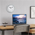 Часы настенные TROYKATIME (TROYKA) 21270212, круг, белые, серебристая рамка, 24,5х24,5х3,1 см 452276