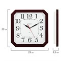 Часы настенные TROYKATIME (TROYKA) 31331316, восьмигранник, белые, коричневая рамка, 29х29х3,5 см 452277