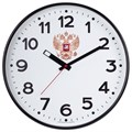 Часы настенные TROYKATIME (TROYKA) 77770732, круг, белые, черная рамка, 30,5х30,5х5 см 454622