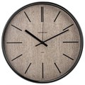 Часы настенные TROYKATIME (TROYKA) 77770743, круг, коричневые, черная рамка, 30,5х30,5х5 см 455741