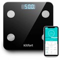 Весы напольные диагностические KITFORT КТ-805, электронные, вес до 180 кг, квадрат, стекло, черные 455962