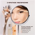 Зеркало косметическое настольное круглое, диаметр 17 см, двустороннее с увеличением, BRABIX, 602852 602852