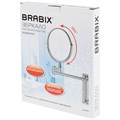 Зеркало настенное BRABIX, диаметр 17 см, двусторонее, с увеличением, нержавеющая сталь, выдвижное (петли), 607419 607419
