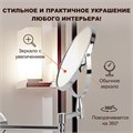 Зеркало настенное BRABIX, диаметр 17 см, двухстороннее, с увеличением, нержавеющая сталь, выдвижное (петли), 604952 604952