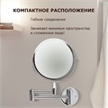 Зеркало настенное BRABIX, диаметр 17 см, двухстороннее, с увеличением, нержавеющая сталь, выдвижное (петли), 604952 604952