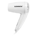 Фен для волос настенный SONNEN HD-1288D, 1200 Вт, пластиковый корпус, 4 скорости, белый, 604197 604197