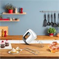 Миксер MOULINEX HM460110, 500 Вт, 5 скоростей, 2 венчика, 2 крюка для теста, белый, 7211004400 456476