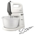 Миксер PHILIPS HR3745/00 на подставке 450 Вт, 5 скоростей, 2 венчика, 2 крюка для теста, чаша, белый 456937