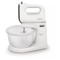 Миксер PHILIPS HR3745/00 на подставке 450 Вт, 5 скоростей, 2 венчика, 2 крюка для теста, чаша, белый 456937