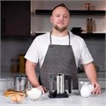 Миксер TIMBERK T-HM40S49, 550 Вт, 5 скоростей, 2 венчика, 2 крюка для теста, подставка, стальной 457227
