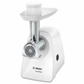 Мясорубка BOSCH MFW2500W, 1500 Вт, производительность 1,7 кг/мин, металлический шнек, пластик, белая 456933