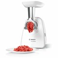 Мясорубка BOSCH MFW2500W, 1500 Вт, производительность 1,7 кг/мин, металлический шнек, пластик, белая 456933