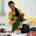 Мясорубка BQ (БИ-КЬЮ) MG2001, 1400 Вт, производительность 1,6 кг/мин, 1 насадка, реверс, черный, 86195850 457506