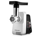 Мясорубка BRAYER BR1600, 1300 Вт, производительность 1,5 кг/мин, металлический шнек, реверс, пластик, белая/черная 456092