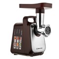 Мясорубка BRAYER BR1601, 1300 Вт, производительность 1,5 кг/мин, металлический шнек, реверс, пластик, коричневая/серебро 456093