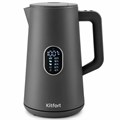 Чайник KITFORT КТ-6115-2, 1,5 л, 1800 Вт, закрытый нагревательный элемент, ТЕРМОРЕГУЛЯТОР, двойные стенки, серый 455996