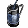 Чайник POLARIS PWK 1715 CGL, 1,7 л, 1850-2200 Вт, закрытый нагревательный элемент, стекло, черный, 48643, PWK 1715 CGL b 456761
