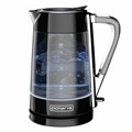 Чайник POLARIS PWK 1715 CGL, 1,7 л, 1850-2200 Вт, закрытый нагревательный элемент, стекло, черный, 48643, PWK 1715 CGL b 456761