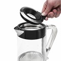 Чайник POLARIS PWK 1715 CGL, 1,7 л, 1850-2200 Вт, закрытый нагревательный элемент, стекло, черный, 48643, PWK 1715 CGL b 456761