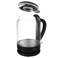 Чайник POLARIS PWK 1753CGL, 1,5 л, 1800-1950 Вт, закрытый нагревательный элемент, стекло, черный, 53258 456763
