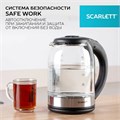 Чайник SCARLETT SC-EK27G10, 1,7 л, 1800 Вт, закрытый нагревательный элемент, стекло, черный 457206