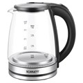 Чайник SCARLETT SC-EK27G103, 1,8 л, 1800 Вт, закрытый нагревательный элемент, стекло, черный 458304